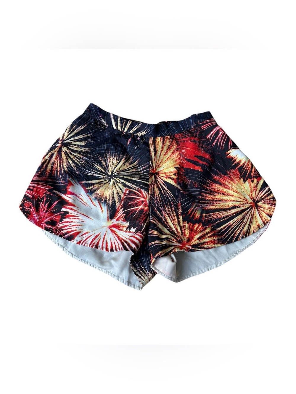 Lovers + Friends Fireworks Print Athletic Shorts - Black, Red, Gold